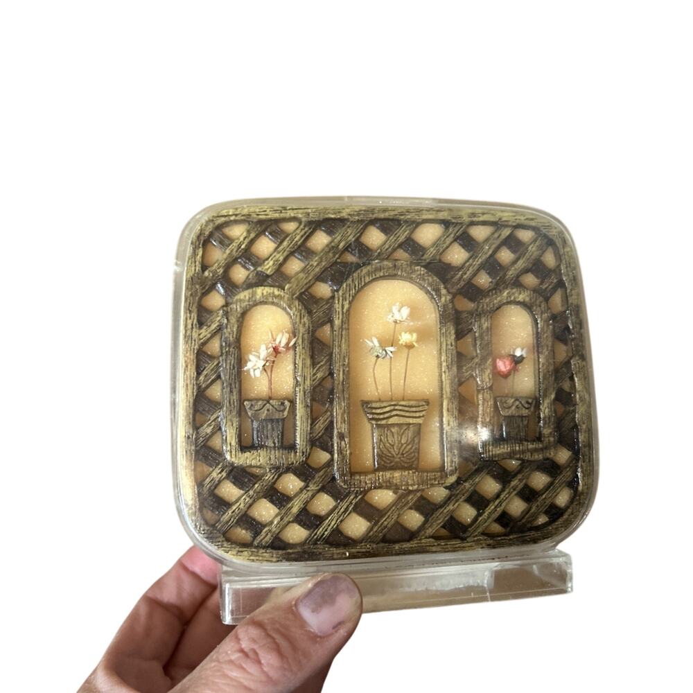 Vintage Napkin Holder: Victor Boldman Inc Plastic Resin Lucite Shadow Box